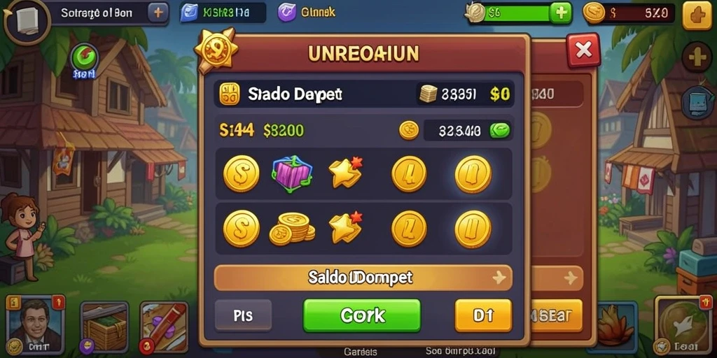 Tampilan antarmuka LUCKYTOPIA yang menarik.