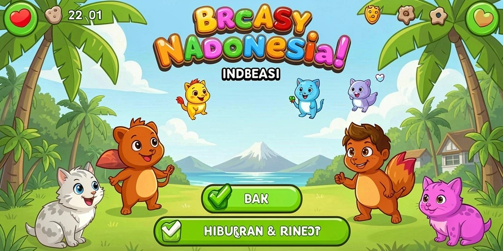 Screenshot menunjukkan antarmuka utama NEOPARTY dengan pilihan mini game.